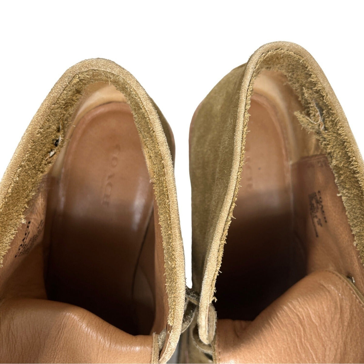 Coach Women’s Dark Beige Suede Karson Ankle Booties Sz 10