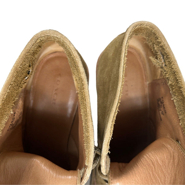 Coach Women’s Dark Beige Suede Karson Ankle Booties Sz 10