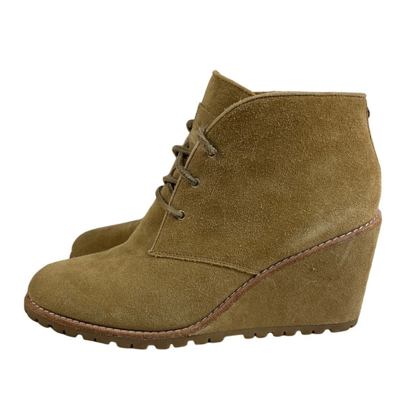 Coach Women’s Dark Beige Suede Karson Ankle Booties Sz 10
