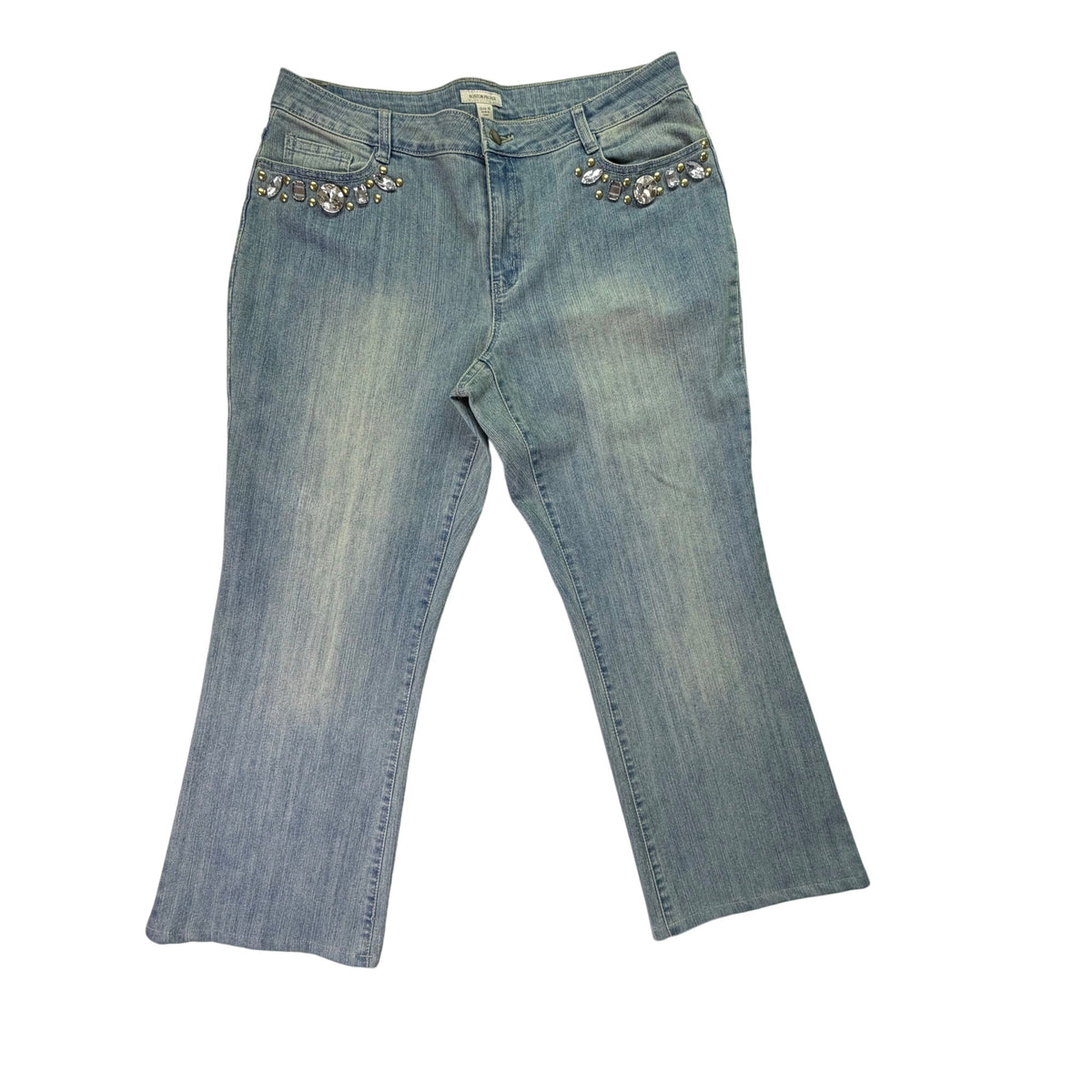 Boston Proper Women’s Blue Embellished Jeans Stylish & Comfortable Size 16