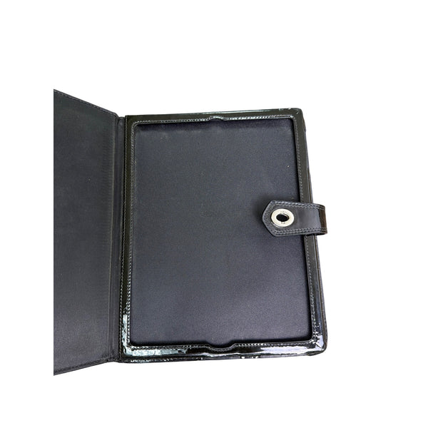 Coach Unisex Black Canvas Tablet Case With Signature Pattern & Magnetic Closure Coach Unisex Black Canvas Tablet Case With Signature Pattern & Magnetic Closure