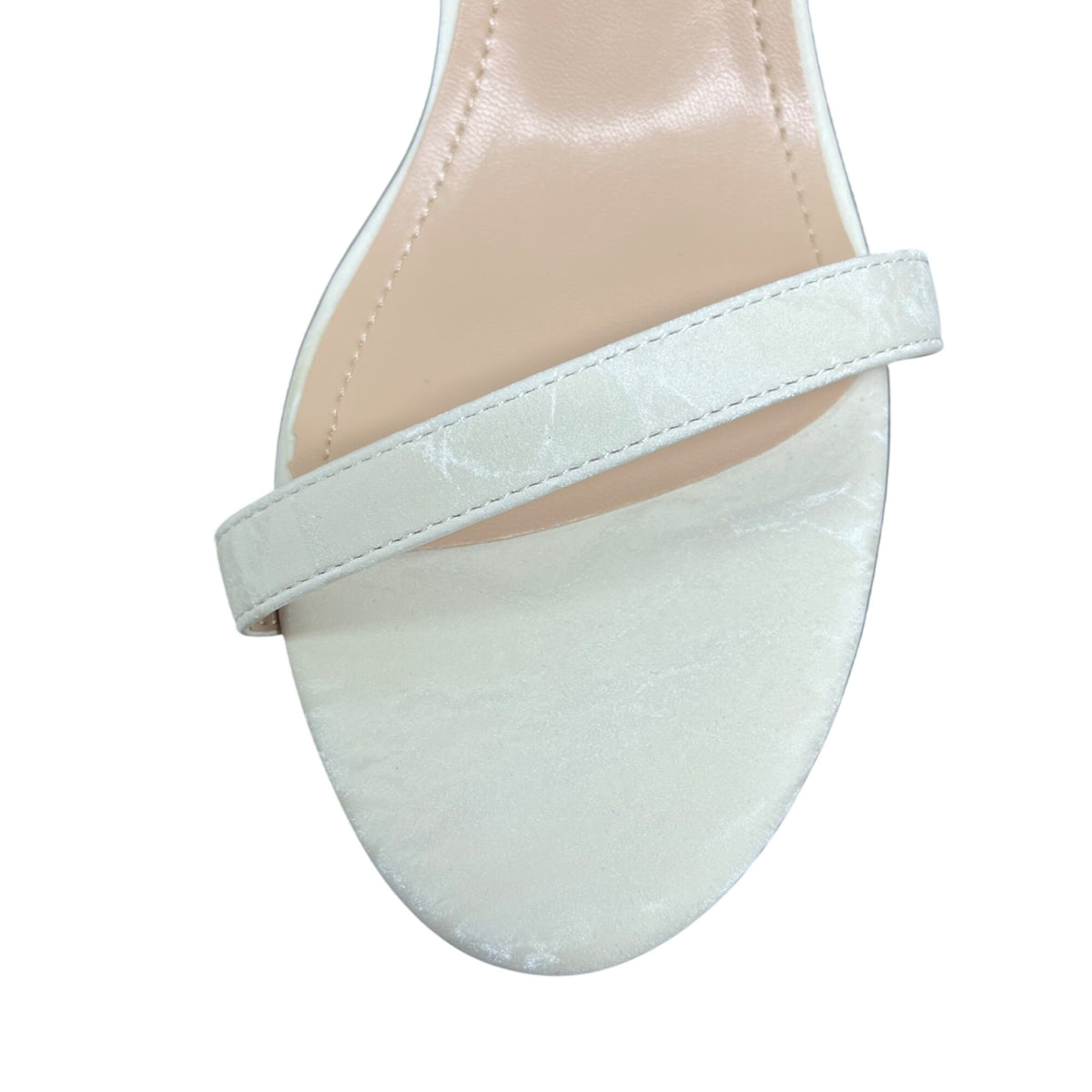 White Satin Ankle Strap Womens Sandals Open-Toe Heel Size 41 Elegant Dress Shoes