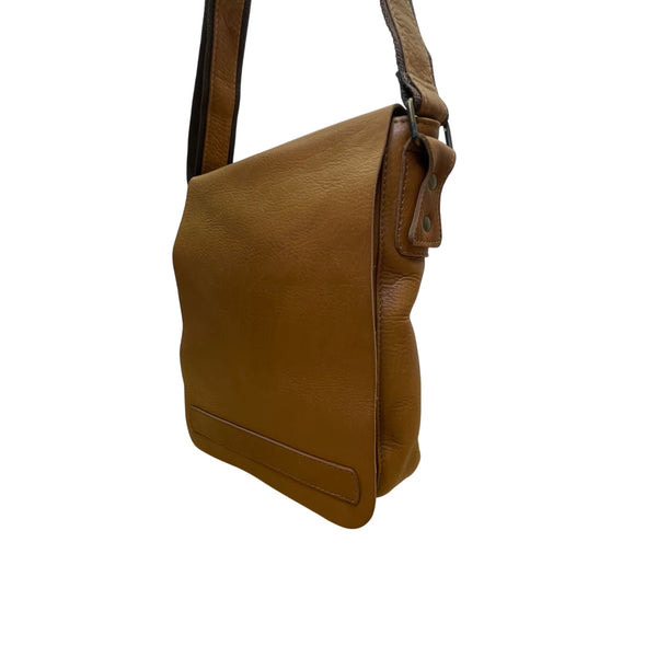 Latico Unisex Brown Leather Adjustable Strap Spacious Interior Crossbody Bag