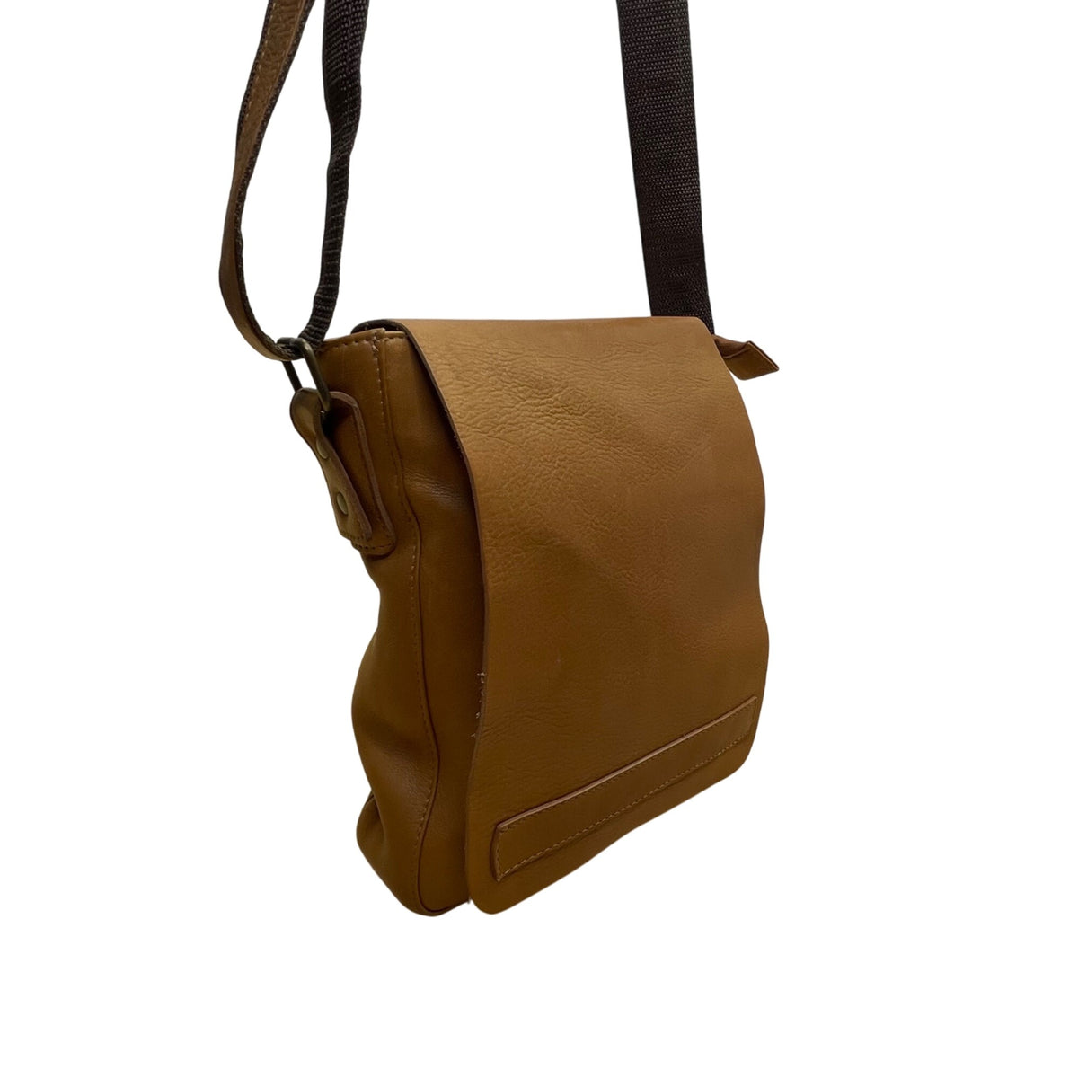 Latico Unisex Brown Leather Adjustable Strap Spacious Interior Crossbody Bag