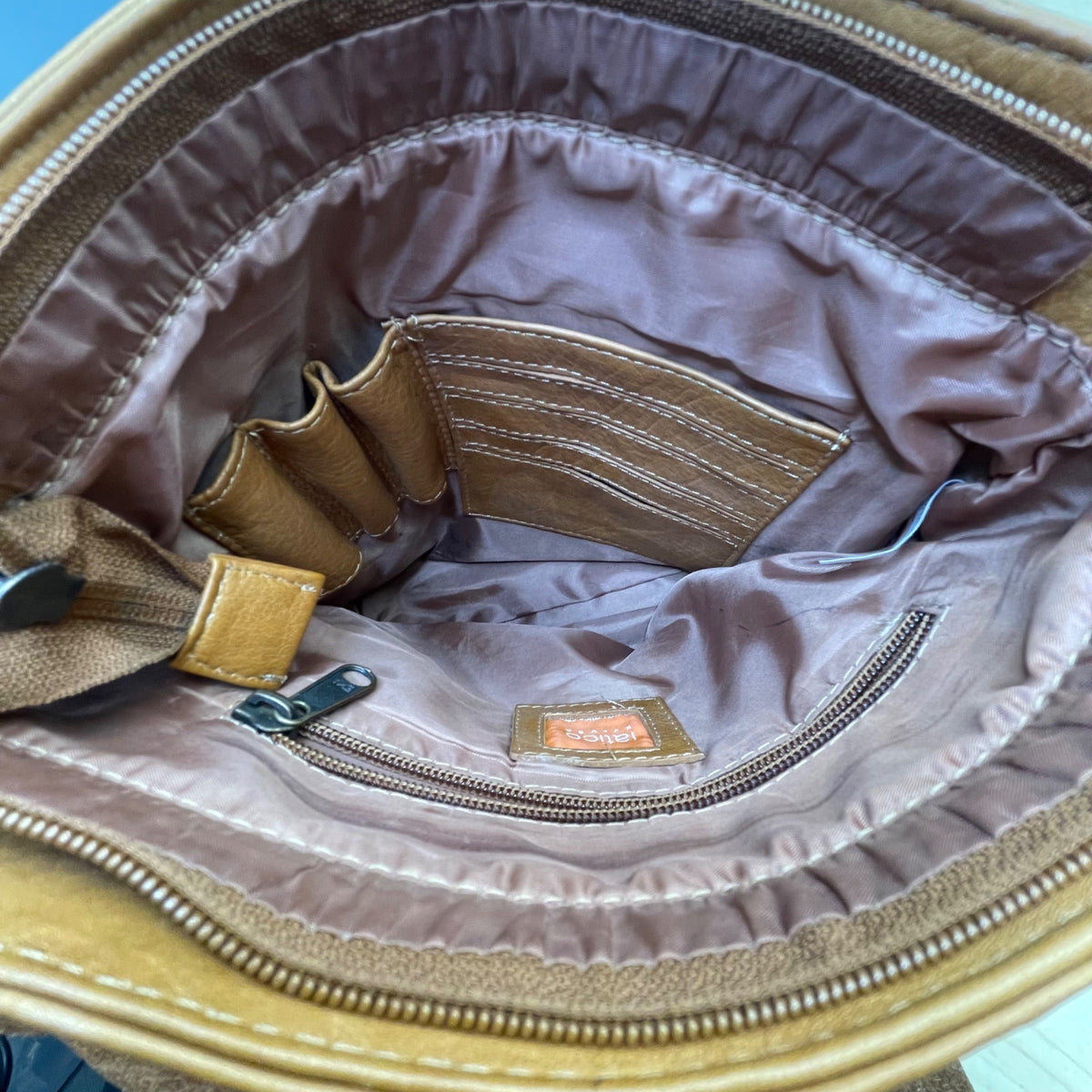 Latico Unisex Brown Leather Adjustable Strap Spacious Interior Crossbody Bag