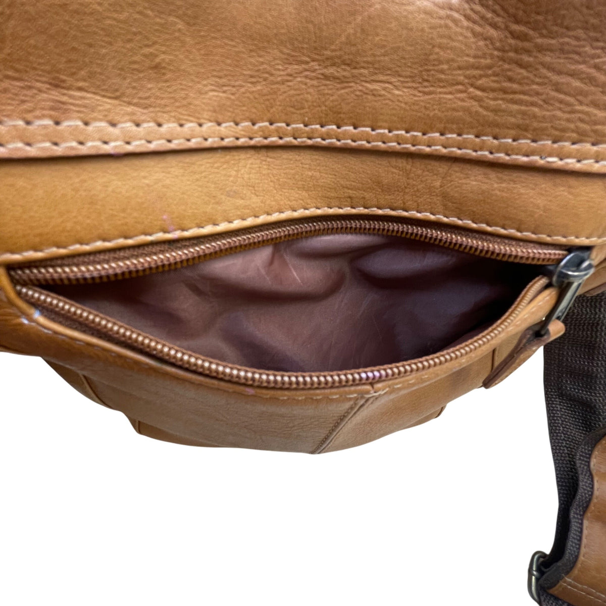 Latico Unisex Brown Leather Adjustable Strap Spacious Interior Crossbody Bag