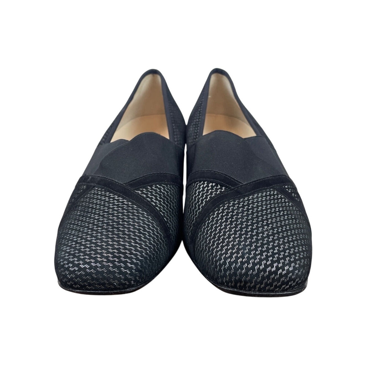 Hassia Womens Black & Silver Pattern Evelyn-J Block Heel Dress Shoes Size 7