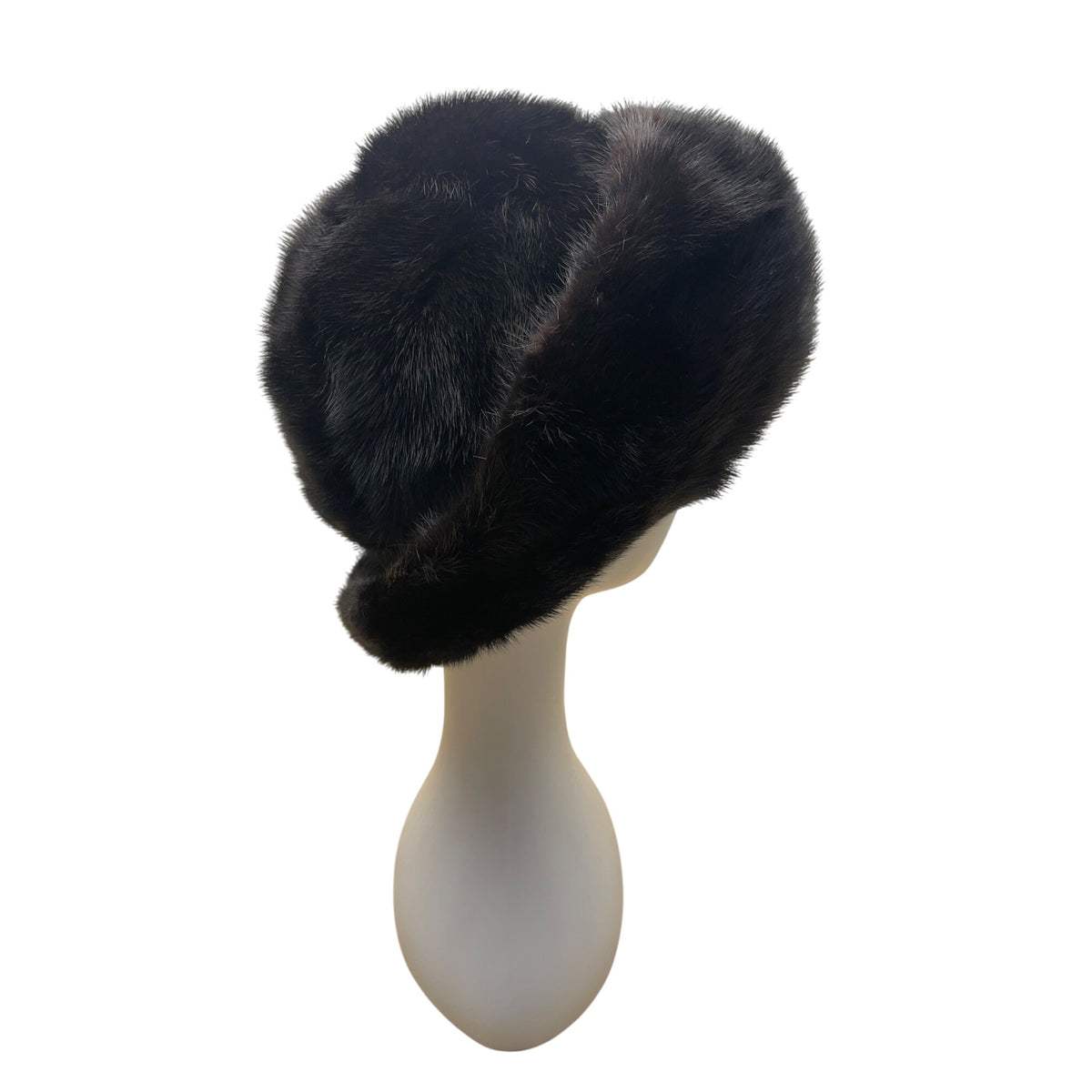 Vintage Erlebacher Black Mink Fur Hat