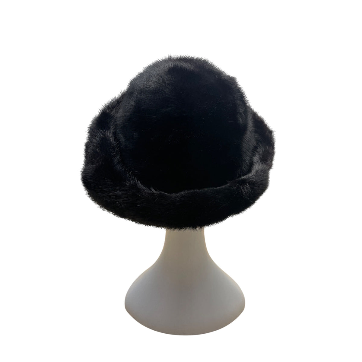 Vintage Erlebacher Black Mink Fur Hat