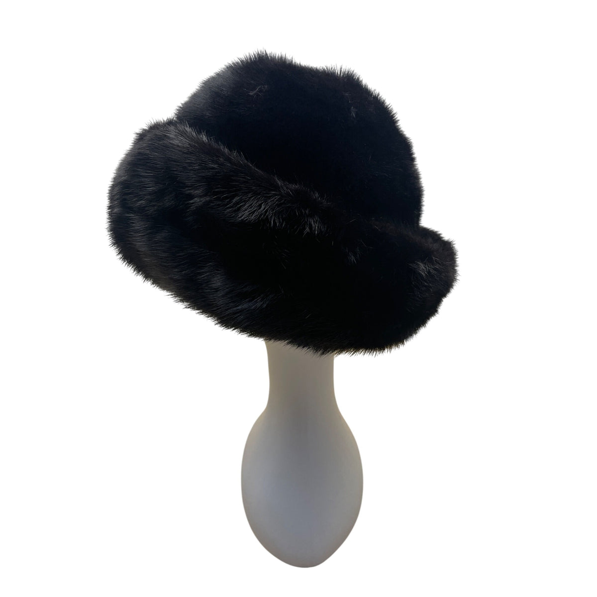 Vintage Erlebacher Black Mink Fur Hat