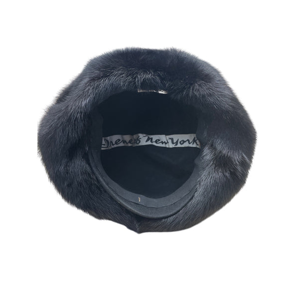 Vintage Erlebacher Black Mink Fur Hat