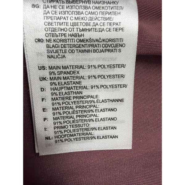 Adidas Womens Burgundy Velvet T-Shirt Dress High Neck Embossed Logo Casual Sz XS