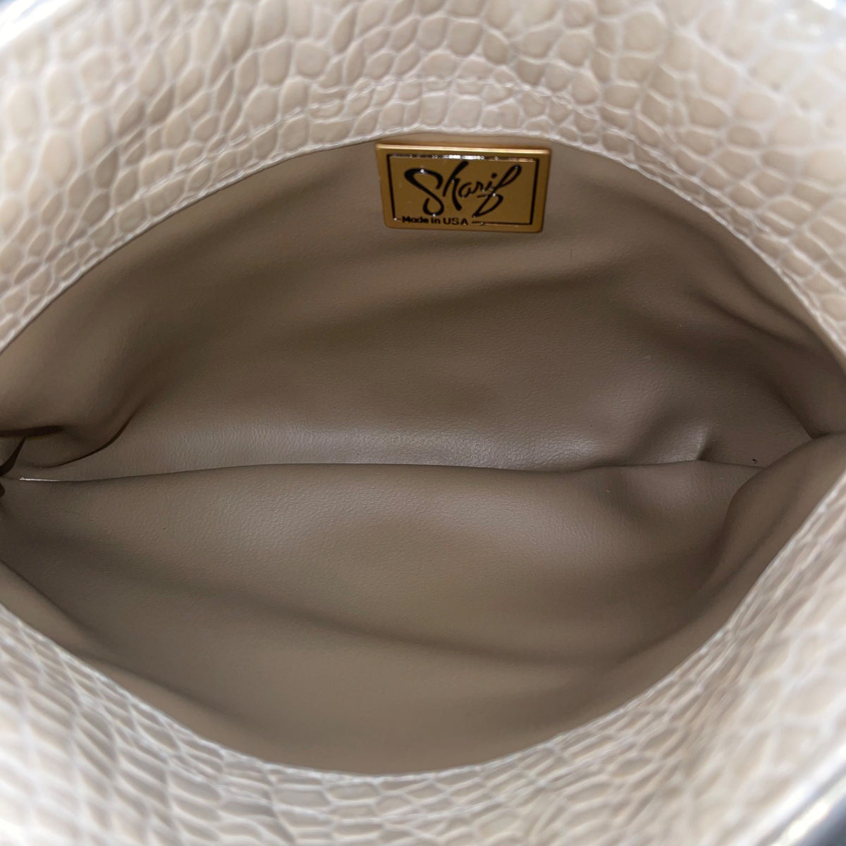 Sharif Women’s Gold Leather Butterfly Design Shoulder Clutch Size S