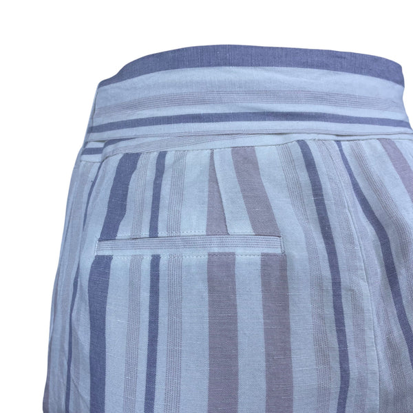 Express Women's Light Purple Striped High-Waisted Paper Bag Shorts Size 6