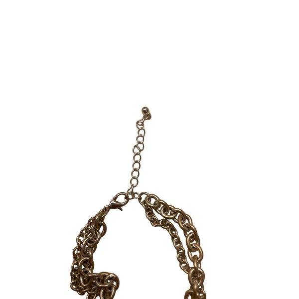 Silver & Blue Turtle Pendant Necklace With Chain & Beaded Details