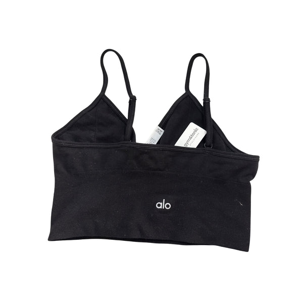 Alo Yoga Women’s Black Cotton Blend Ribbed Athleisure Bralette With Straps Size M NWT