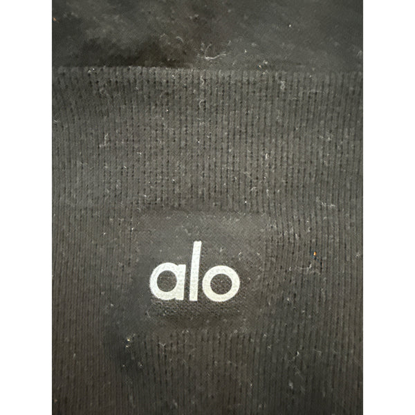 Alo Yoga Women’s Black Cotton Blend Ribbed Athleisure Bralette With Straps Size M NWT