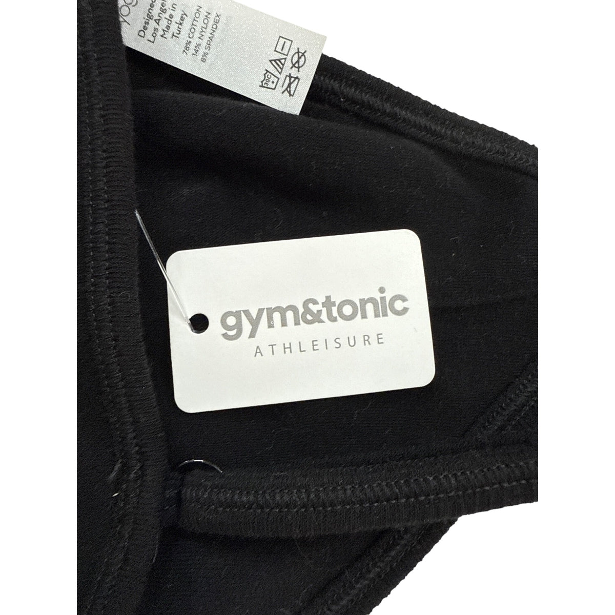 Alo Yoga Women’s Black Cotton Blend Ribbed Athleisure Bralette With Straps Size M NWT