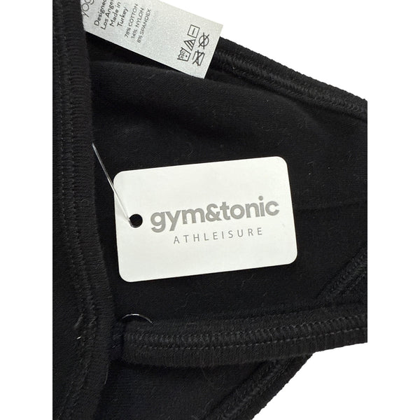 Alo Yoga Women’s Black Cotton Blend Ribbed Athleisure Bralette With Straps Size M NWT
