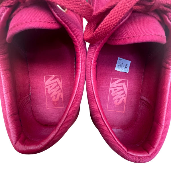 Vans Unisex Red Canvas Authentic Low-Top Casual Shoes Size M8 W9.5