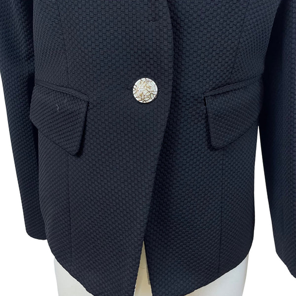 GianyiFushi Womens Black Textured Blazer Beaded Detail Single Button Sz XXL