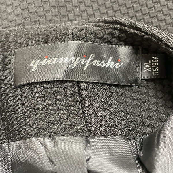 GianyiFushi Womens Black Textured Blazer Beaded Detail Single Button Sz XXL