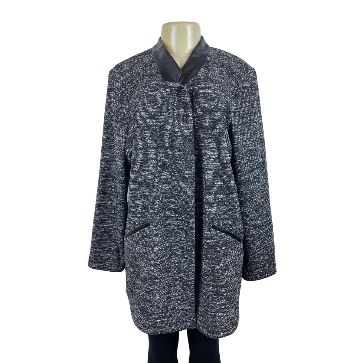 Apt.9 Women's Heathered Grey Thigh Length  Relaxed Fit Coat Sz XL - NWT