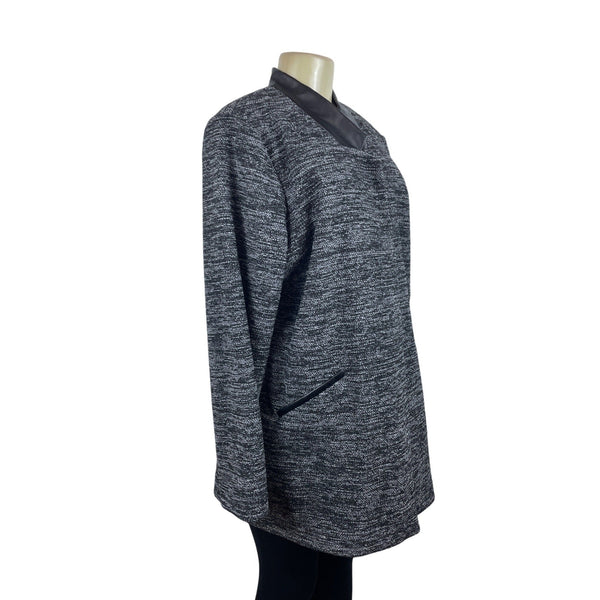Apt.9 Women's Heathered Grey Thigh Length  Relaxed Fit Coat Sz XL - NWT