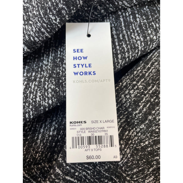 Apt.9 Women's Heathered Grey Thigh Length  Relaxed Fit Coat Sz XL - NWT