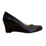 Naturalizer Women’s Black Leather Slip On Hydie Wedge Pumps Size 8.5M