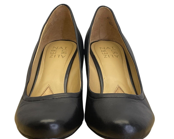 Naturalizer Women’s Black Leather Slip On Hydie Wedge Pumps Size 8.5M