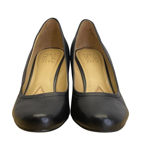 Naturalizer Women’s Black Leather Slip On Hydie Wedge Pumps Size 8.5M