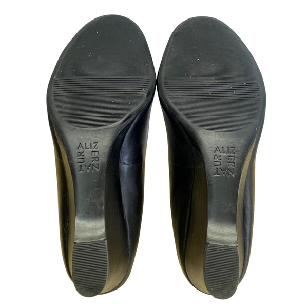 Naturalizer Women’s Black Leather Slip On Hydie Wedge Pumps Size 8.5M