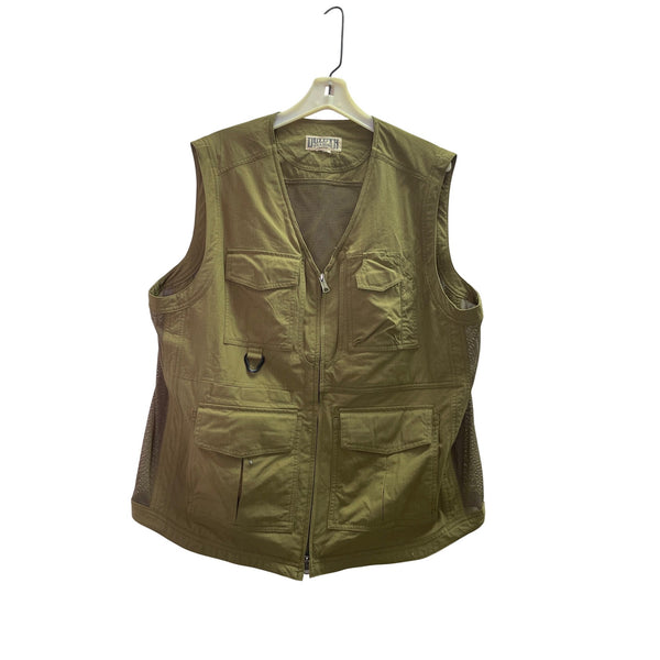 Duluth Trading Mens Olive Cotton Utility Mesh Vest Size XL Outdoor Wear Durable