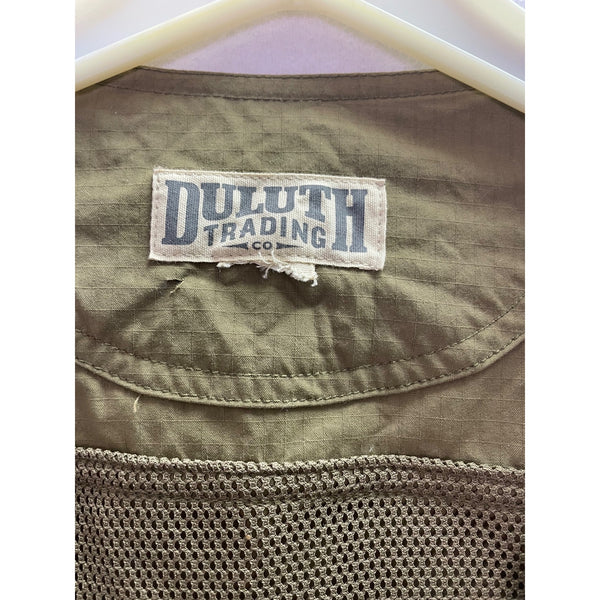 Duluth Trading Mens Olive Cotton Utility Mesh Vest Size XL Outdoor Wear Durable