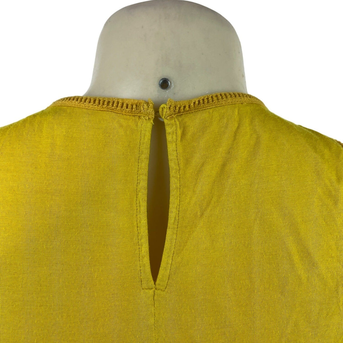 Ann Taylor Loft Yellow Sleeveless Crochet Floral Paneled Tank Top Womens Size S