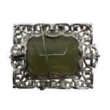 Sarah Coventry Vintage Silver Tone Smoky Rhinestone Accent Filigree Brooch