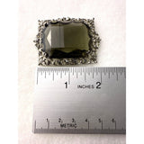 Sarah Coventry Vintage Silver Tone Smoky Rhinestone Accent Filigree Brooch