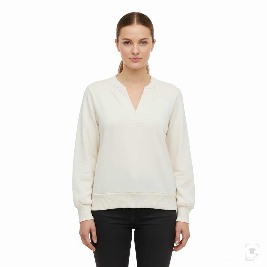 Loft Crew Neck Womens Ivory Knit Pullover Sweater Lightweight Long Sleeve Sz XL