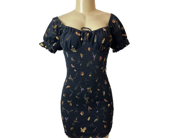 Allsaints Women's Black Off-shoulder Martha Mutare Bodycon Dress Sz 6 - NWT