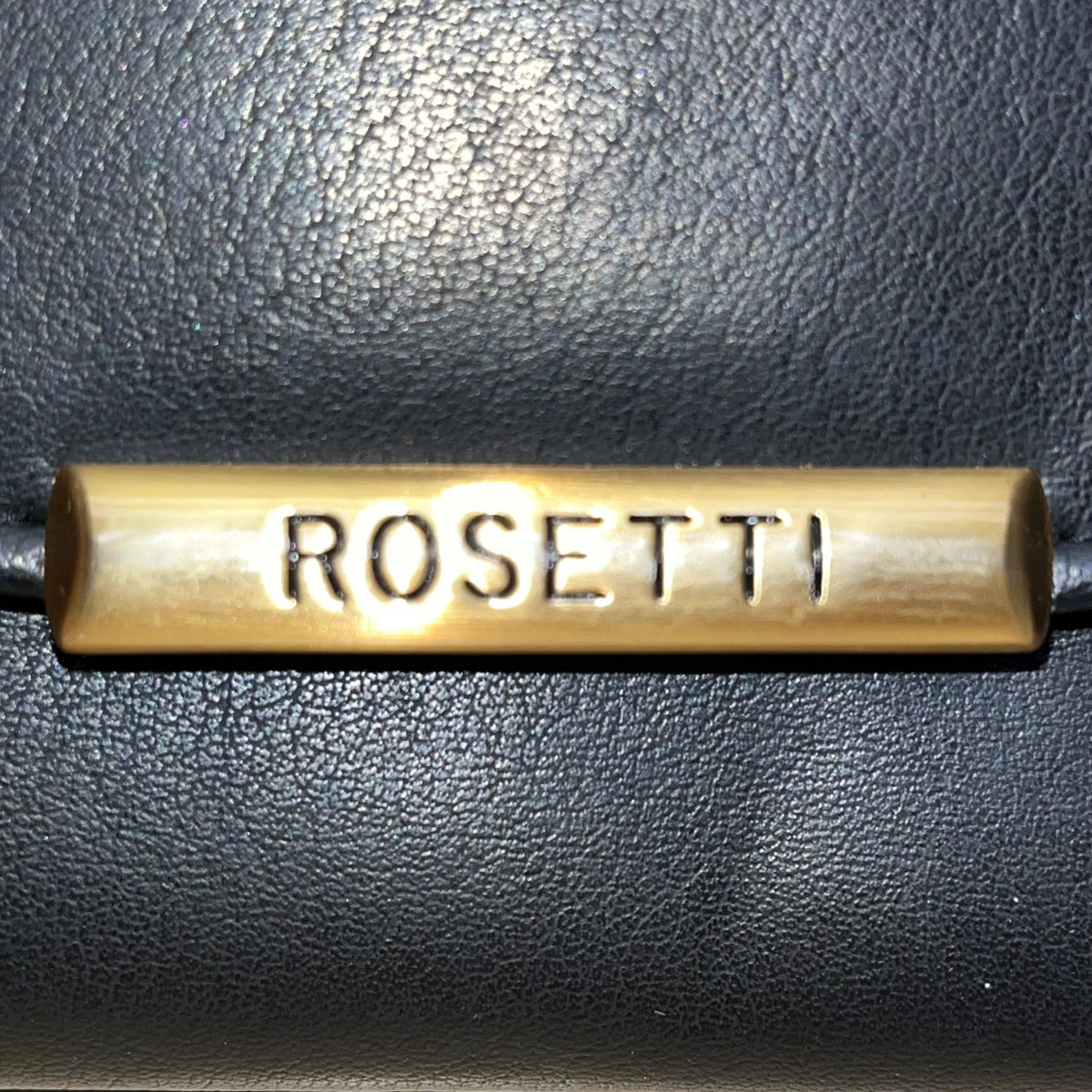 Rosetti Women’s Black Faux Leather With Gold-Tone Accents Foldover Wallet Clutch