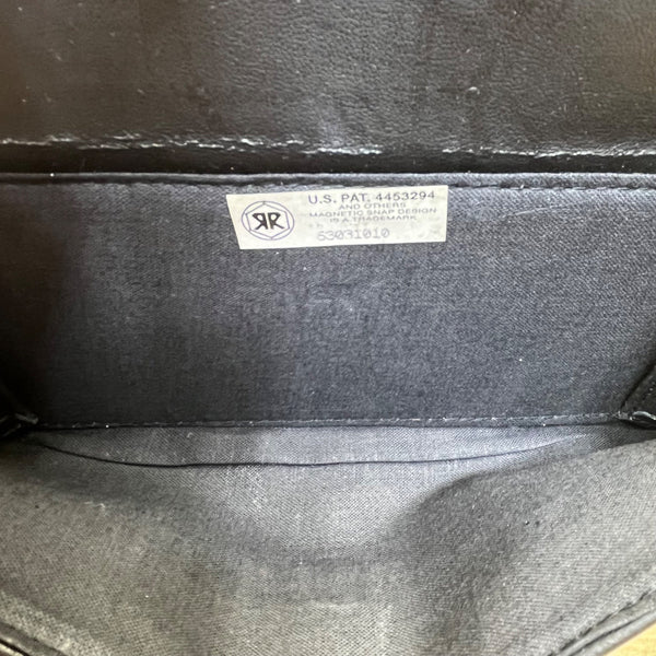 Rosetti Women’s Black Faux Leather With Gold-Tone Accents Foldover Wallet Clutch