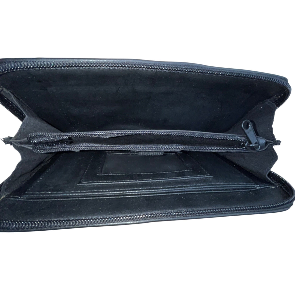 Rosetti Women’s Black Faux Leather With Gold-Tone Accents Foldover Wallet Clutch