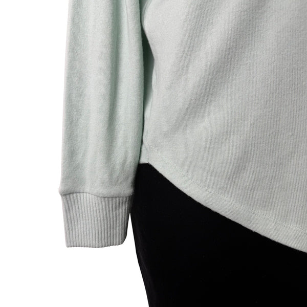 Loft Womens Mint Green Polyester & Rayon Sweater Button Neck Long Sleeve Size L