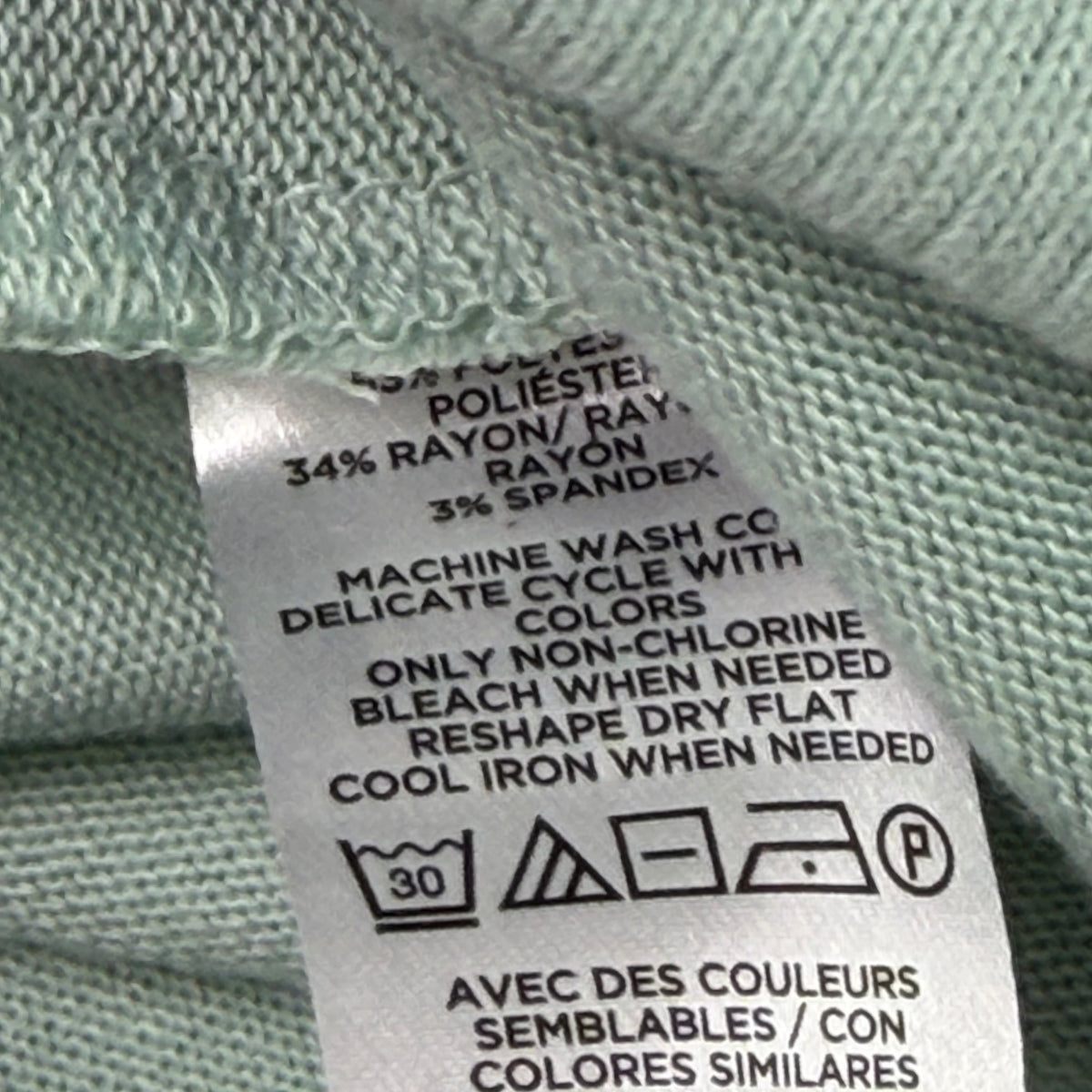 Loft Womens Mint Green Polyester & Rayon Sweater Button Neck Long Sleeve Size L