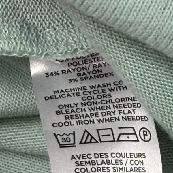 Loft Womens Mint Green Polyester & Rayon Sweater Button Neck Long Sleeve Size L