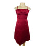 BCBGMAXAZRIA Red Sleeveless Satin Spaghetti Strap Midi Dress Sz 6