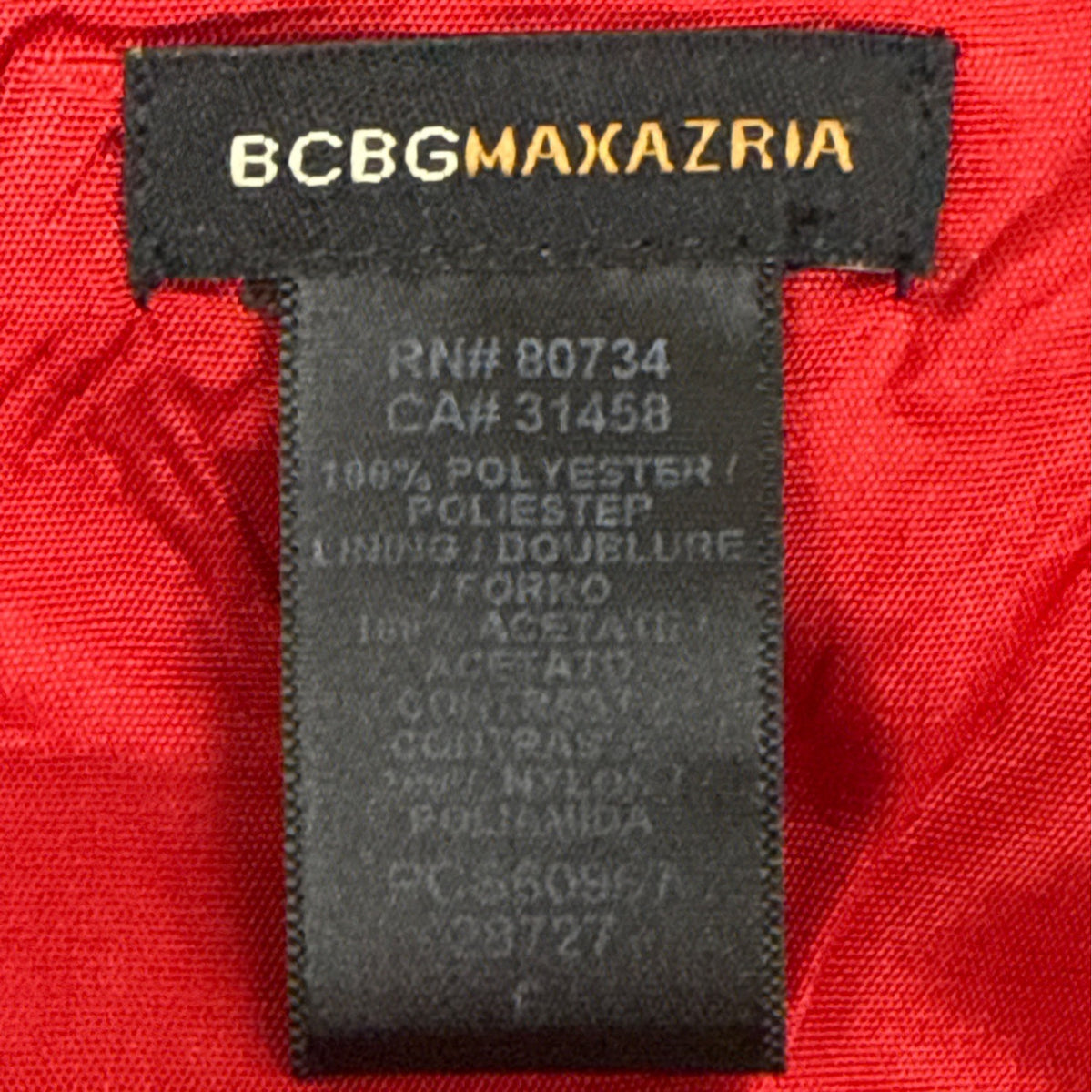 BCBGMAXAZRIA Red Sleeveless Satin Spaghetti Strap Midi Dress Sz 6