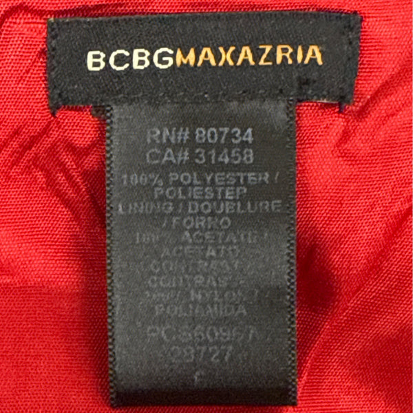 BCBGMAXAZRIA Red Sleeveless Satin Spaghetti Strap Midi Dress Sz 6