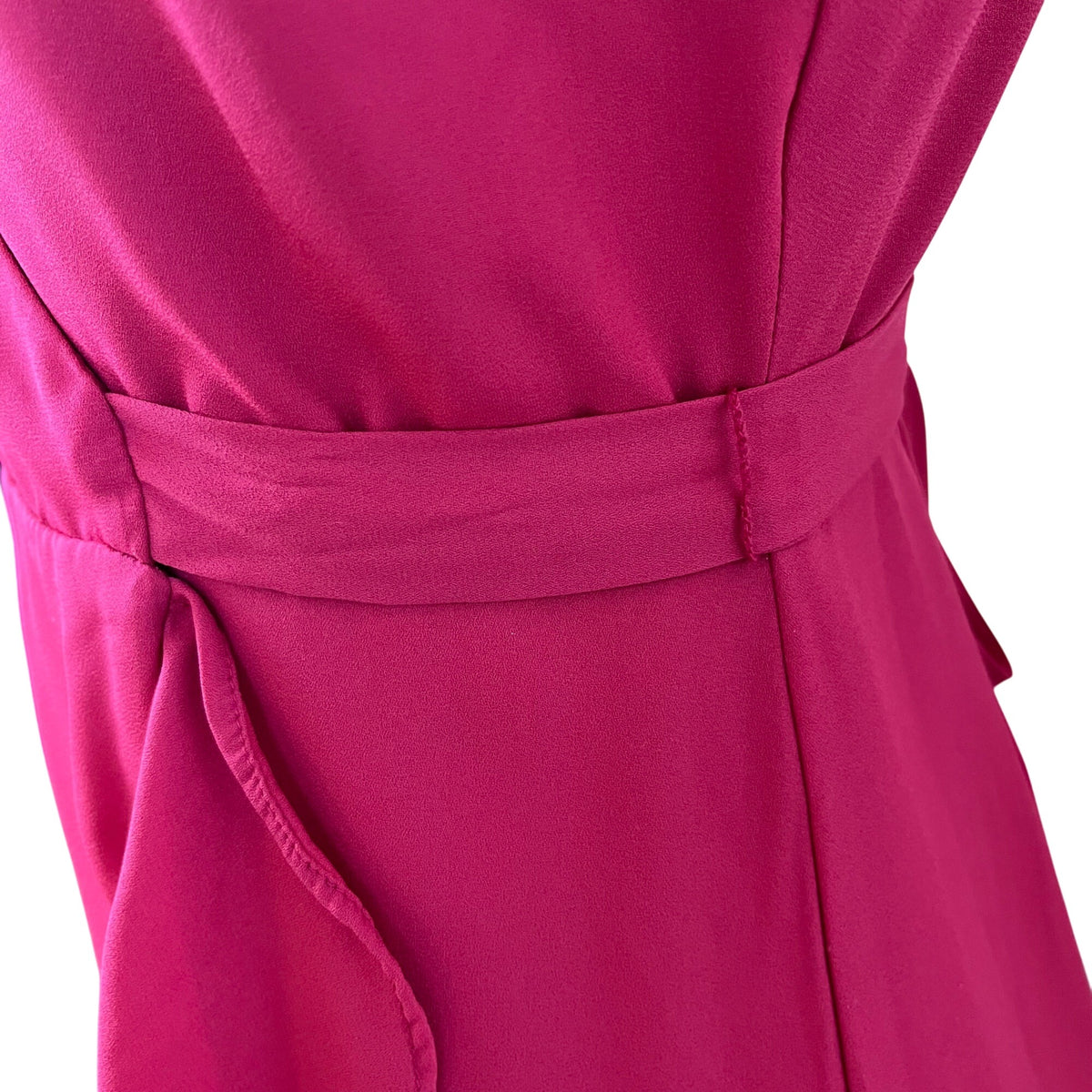 Lulus Womens Red Polyester Wrap Ruffle Midi Dress Spaghetti Straps Size S